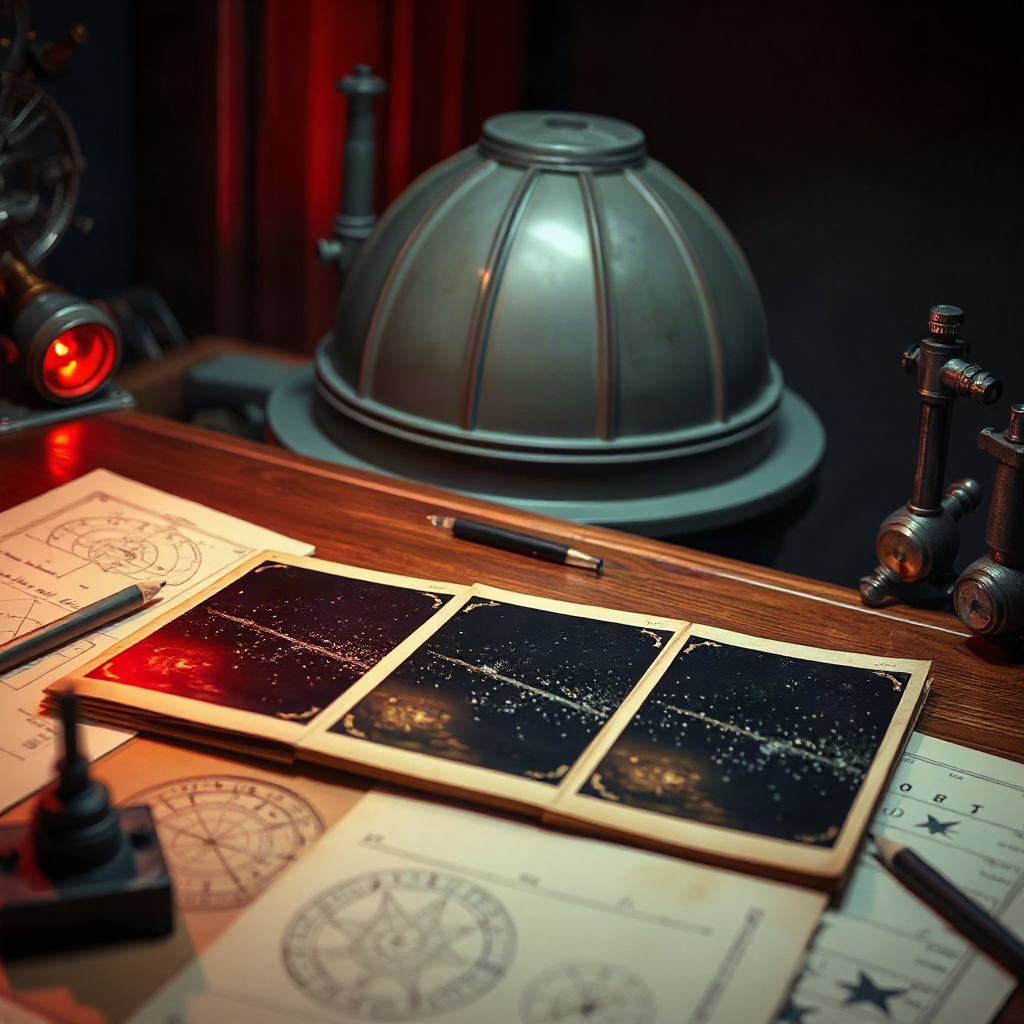 Astronomical plates under comparison light